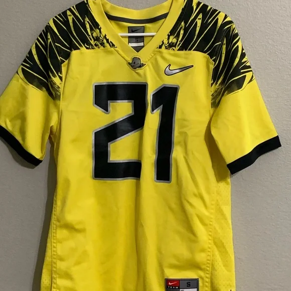Nike Shirts Oregon Ducks Football Winged Yellow Jersey Size